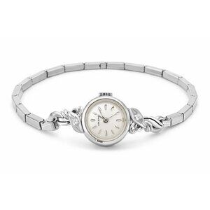 Longines Lady's Diamonds Watch 14k White Gold - Stretch Band